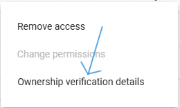 Ownership verification details