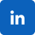 White lowercase in letters on a blue rounded square background, representing the LinkedIn logo.