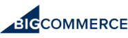 BigCommerce logo featuring the word BIG in white within a navy blue right triangle, followed by the word COMMERCE in navy blue uppercase letters on a light background.