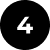 A bold white number 4 is centered inside a solid black circle on a white background.